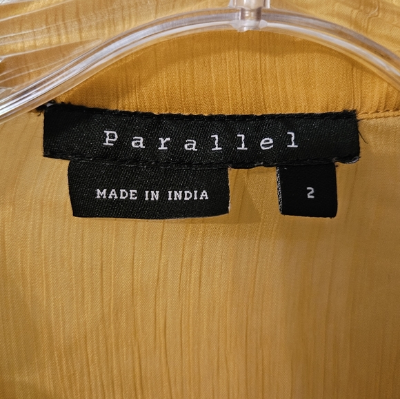 Parallel Yellow Sheer Ruffle Blouse - Picture 3 of 6